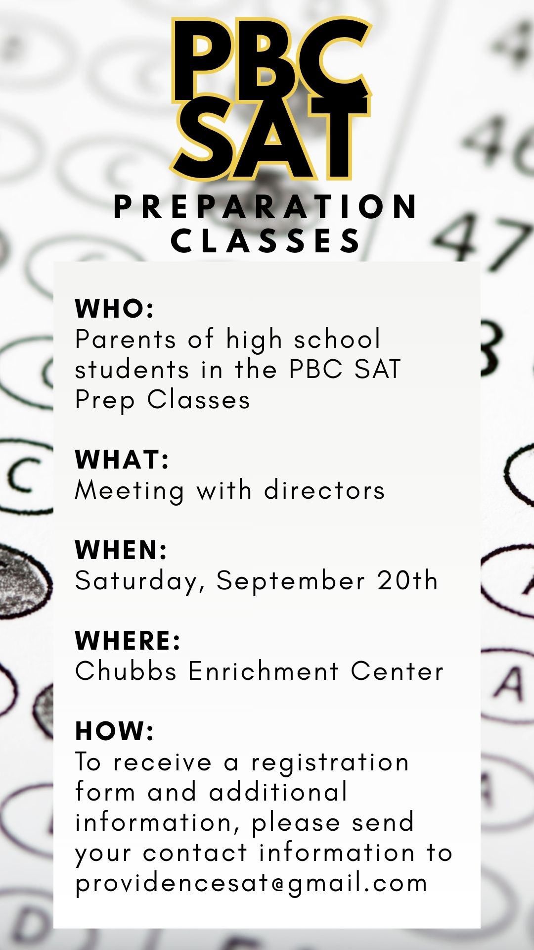 SAT Prep Schedule